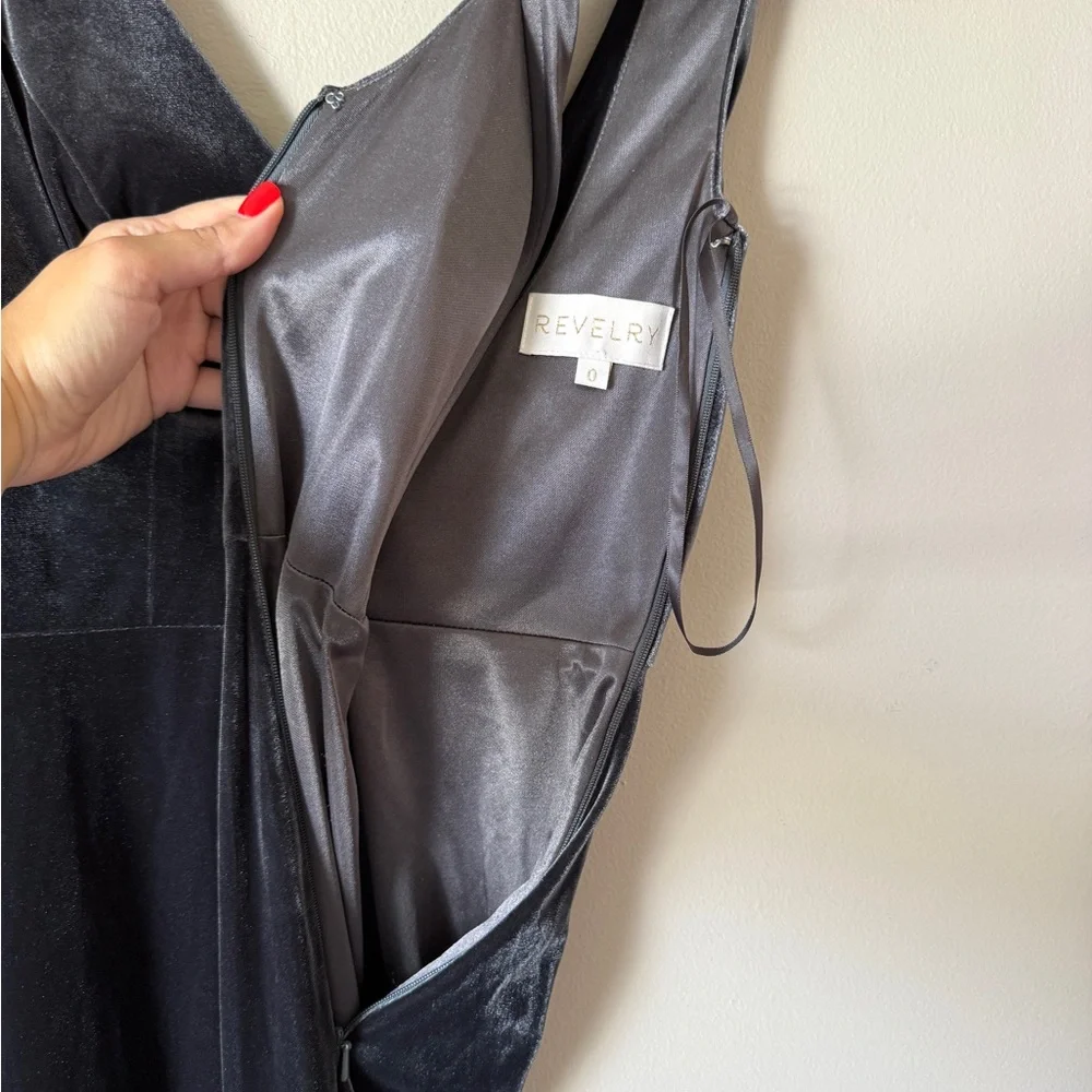 Revelry Dakota velvet maxi special occasion bridesmaid dress 0 - Picture 10 of 13